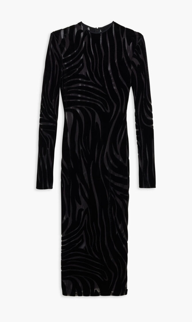 DRESS ZEBRA JERSEY VELOR JACQUARD FABRIC