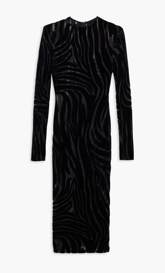 DRESS ZEBRA JERSEY VELOR JACQUARD FABRIC