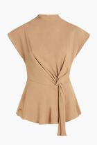 FLUID SHORT SLEEVE KNOT BLOUSE