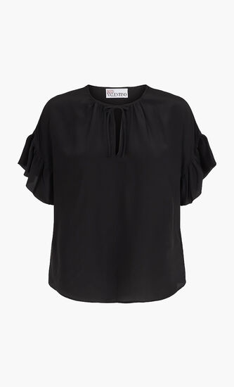 Ruffle Sleeves Crepe Top