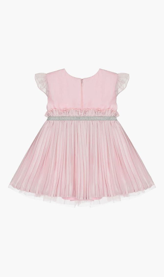 Logo Pleated Dress