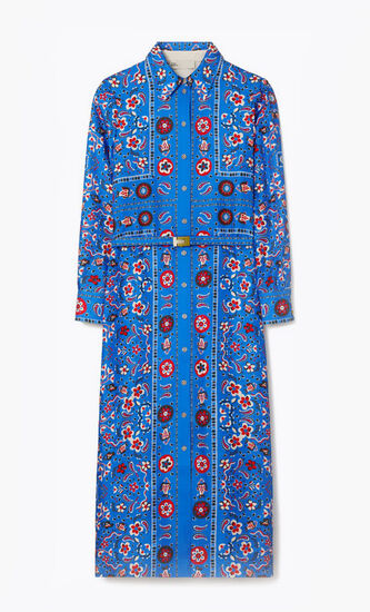 Printed Silk Shirtdress