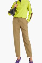 Pintuck tapered wool trousers