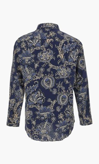 Paisley-Printed Curved Hem Shirt