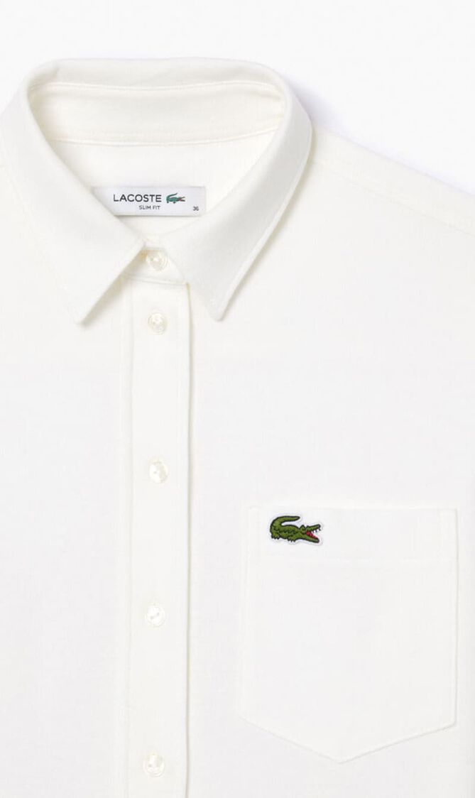 Cotton Pique Shirt with Pocket
