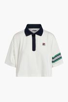 CROPPED FLARED POLO WITH CONTRAST COLLAR