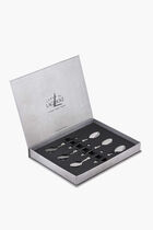 طقم من ملاعق القهوة بمقابض سوداء - 6 ملاعق طقم من ملاعق القهوة بمقابض سوداء - 6 ملاعق