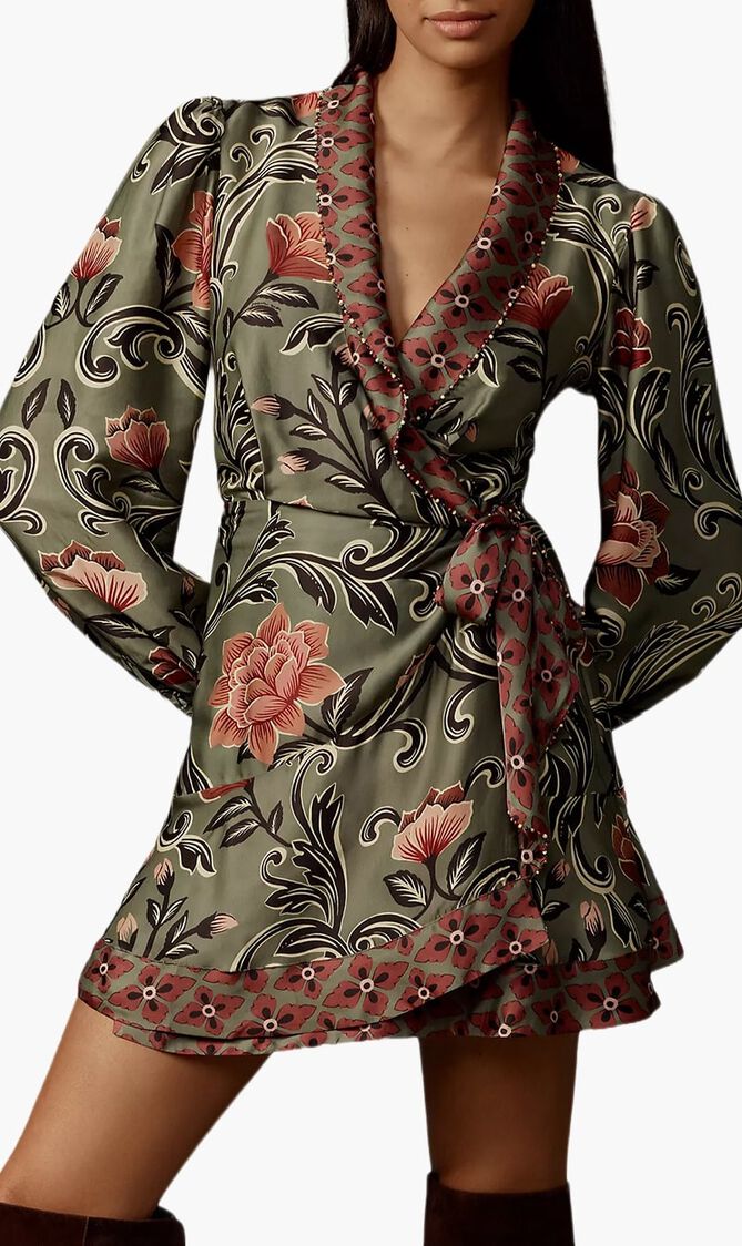 Arabesque Long Sleeve Mini Dress