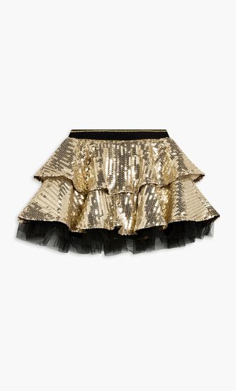 Sequins Midi Skirt With Knit Backing