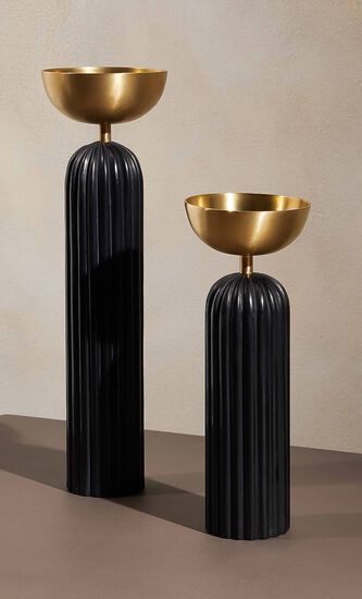 Aadya Diya Tea Light Holder Small Black