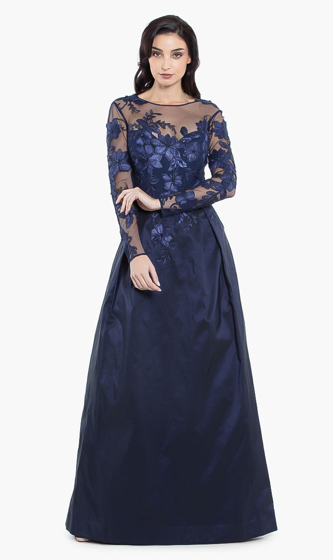 Floral Embroidery Top Gown