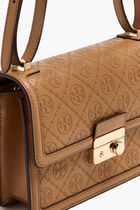 T Monogram Leather Shoulder Bag