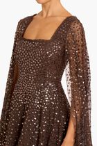 Scatter Dot Cape Sleeve Ankle Gown
