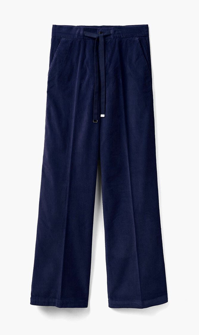 Solid Ribbed Wide Leg Pants