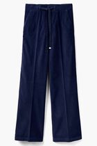 Solid Ribbed Wide Leg Pants