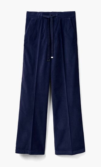 Solid Ribbed Wide Leg Pants