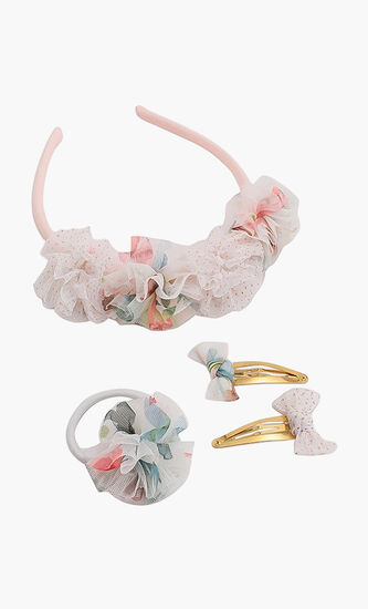 Floral Lace applique Hair Accessories Set