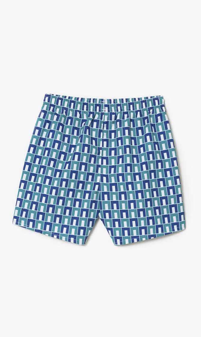 Monogram Print Swim Trunks