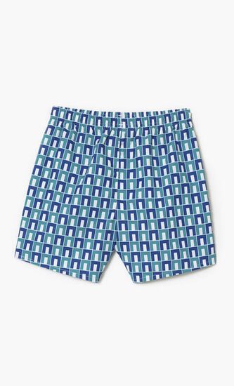 Monogram Print Swim Trunks