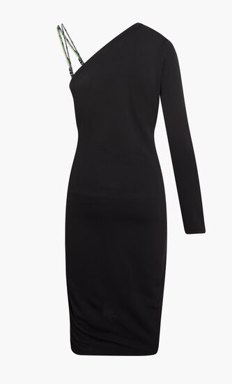 CORD DETAIL JERSEY DRESS