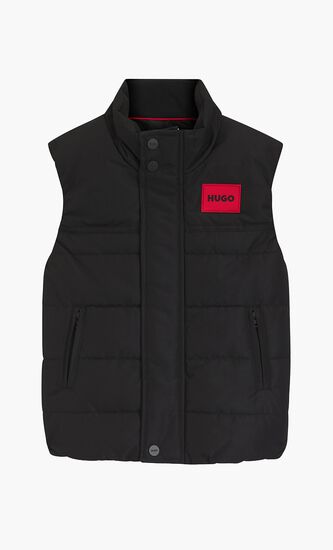 Padded Gilet with Logo Print