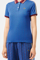 Slim Fit Monogram Jacquard Polo Shirt