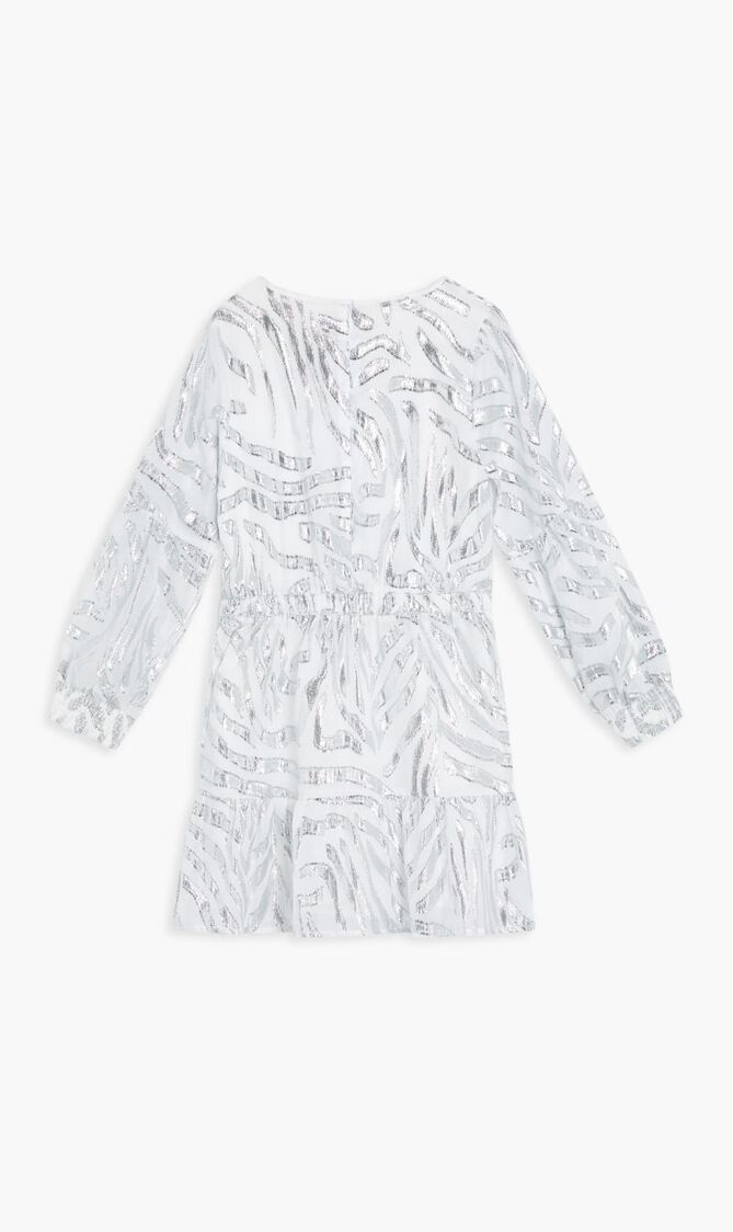 Metallic Effect Long Sleeved Dress