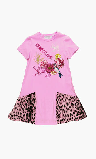 Floral and Heritage Jaguar Print Dress