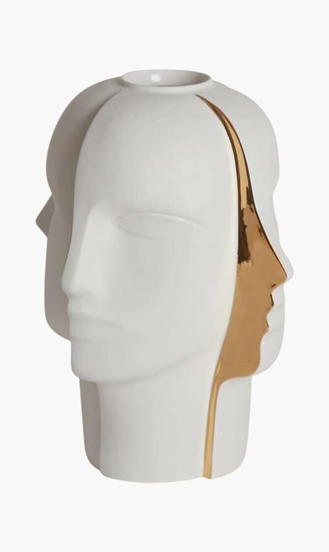 Atlas Split Vase Medium White