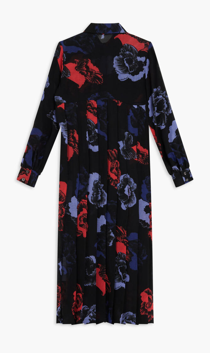 WOOL PRINT POPPIES DRESS
