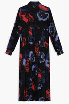 WOOL PRINT POPPIES DRESS