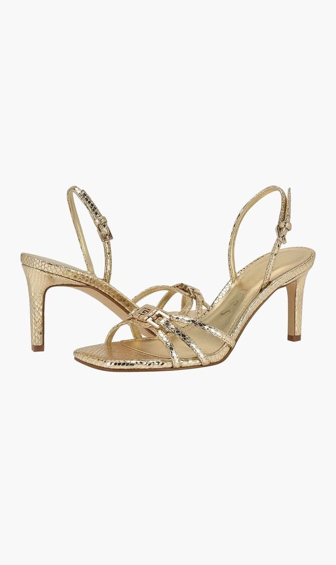 Twilla Metallic Embossed Logo Sandals