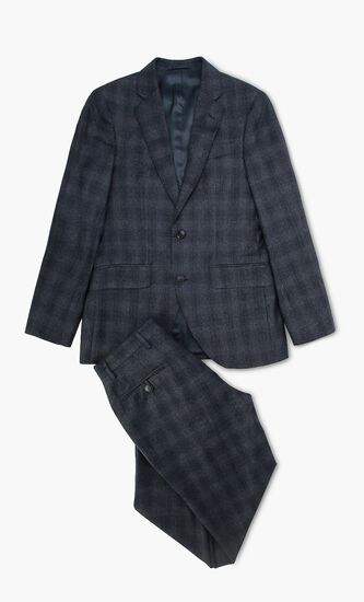 Tonal Chequered Suit Jacket