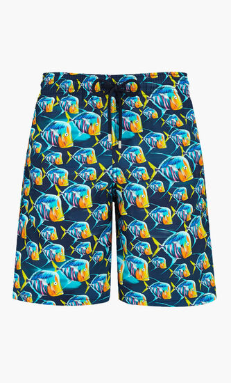 Fish Print Swim Trunks