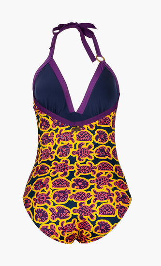Feeric Printed Halter One-piece Swimsuit