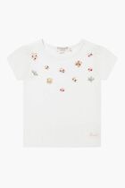 Capricia Pearl Floral Embroidered T-Shirt