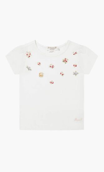 Capricia Pearl Floral Embroidered T-Shirt