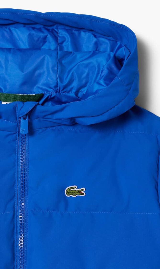 Hooded Puffer Jacket with Crocodile at the back