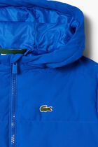 Hooded Puffer Jacket with Crocodile at the back