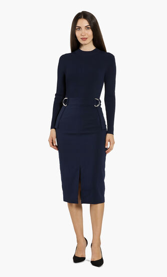 Ellhad Knitted Mockable D-Ring Dress