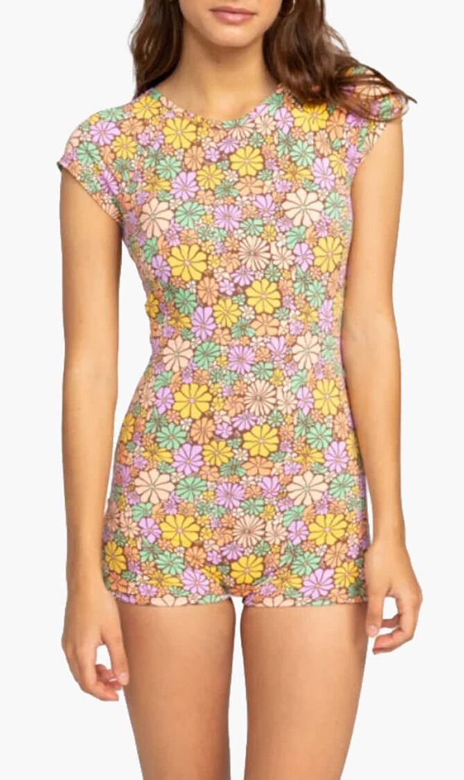 Short Sleeve One Piece Swimsuit