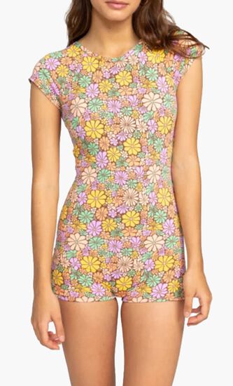 Short Sleeve One Piece Swimsuit