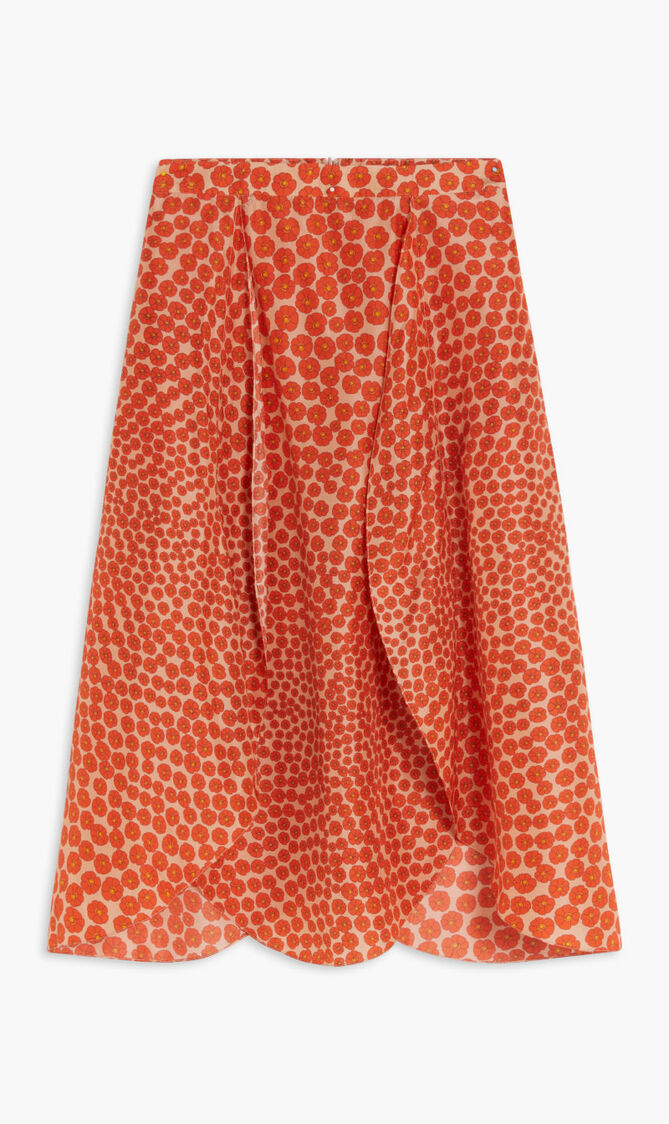 SKIRT DITSY FLORAL WASHED SILK