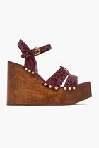 Embossed Wedge Sandals