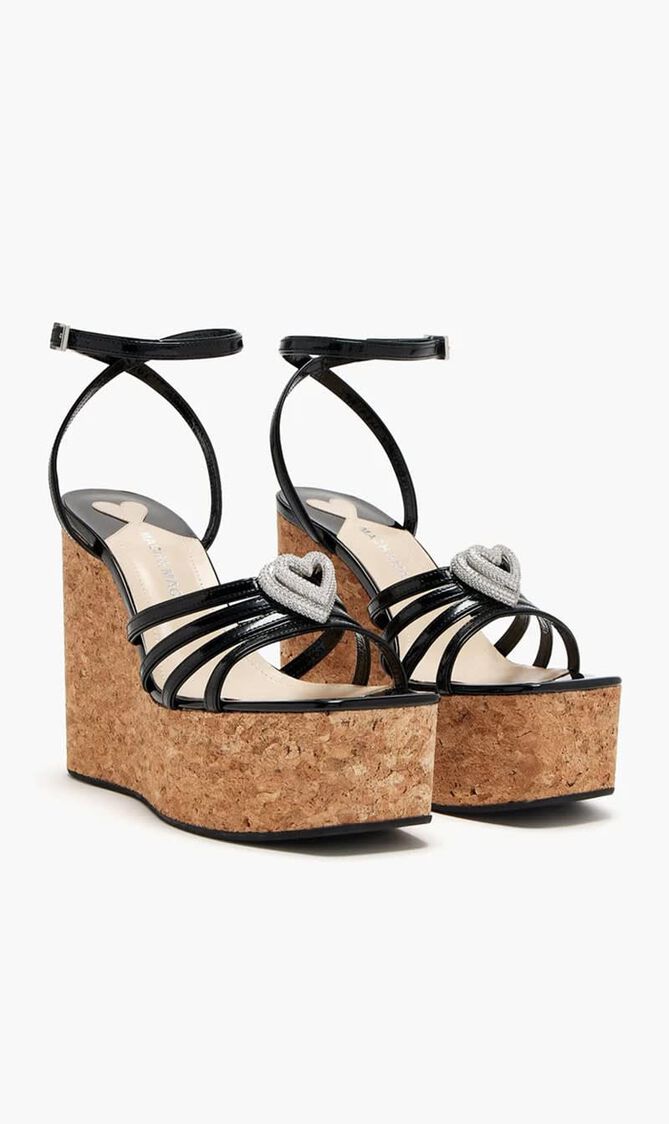 Double Heart wedge sandals