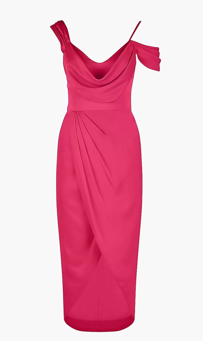 Andi Faux Wrap Midi Dress