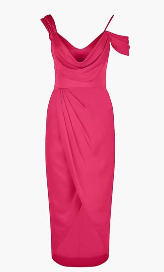 Andi Faux Wrap Midi Dress