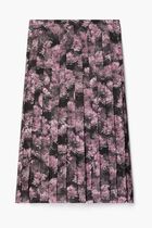 Printed Pleated Silk Skirt