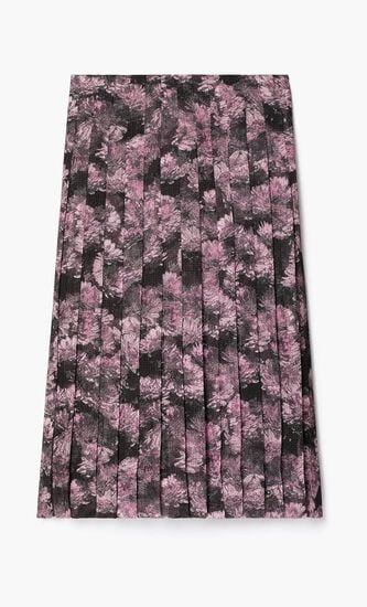 Printed Pleated Silk Skirt