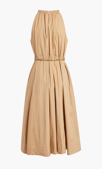 Chain Neck Organic Stretch Cotton Halter Dress